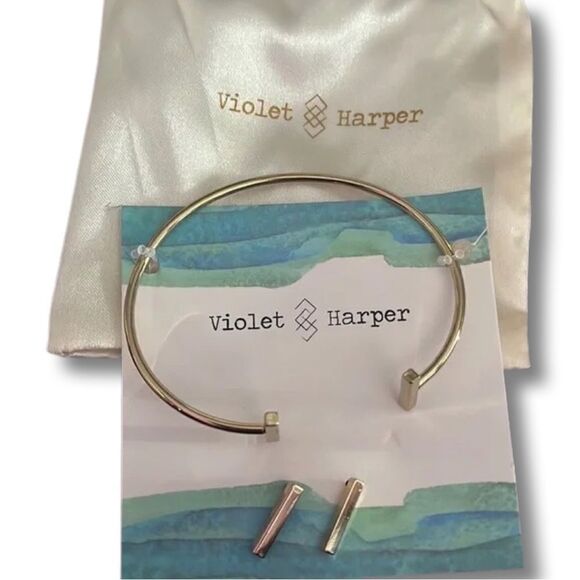 Violet Harper Jane Bar Bracelet + Earrings Set • NWT - Picture 2 of 5